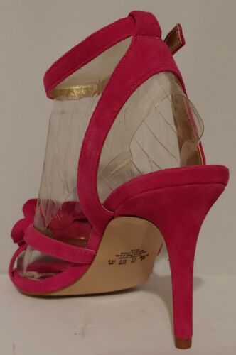 ¡NUEVO! Tacones Carlos By Carlos Santana Elle gamuza cuero rosa de 3,5" talla 8,5M EE. UU. - Imagen 2 de 3