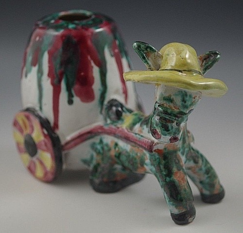 VIETRI GAMBONE DONKEY CART WITH WATER BARREL 1950's POTTERY FIGURINE VTG #40 - Picture 3 of 9