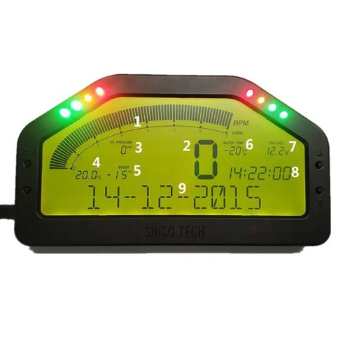 Car Dash Rally Race Gauge Full Sensor Set Bluetooth Digital LCD Screen Display - Picture 12 of 18