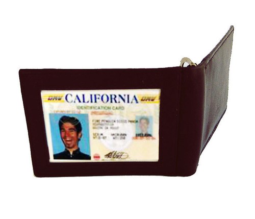 Black Leather Men's Bifold Metal Money Clip Front Pocket Wallet New - Picture 3 of 6