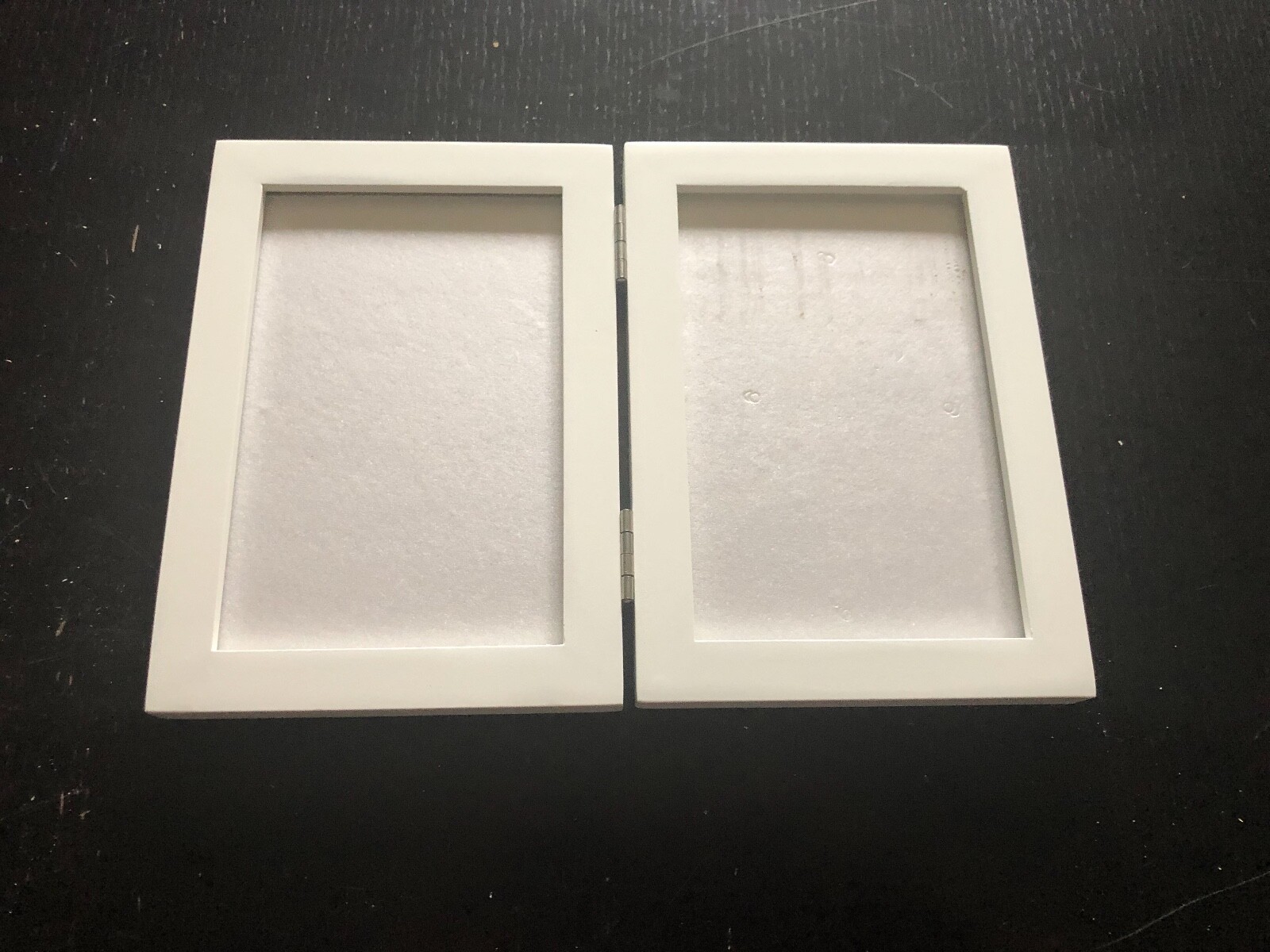 Made by Design Thin White Hinged Frame Holds Two 4x6 Photos P/O