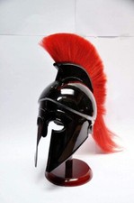 Greek Corinthian Helmet with Red Plume Armor Roman Armour Spartan Larp Helmet