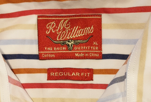 R.M. WILLIAMS Vertical Striped Long Sleeve Button Up Regular Fit Shirt. Size XL. - Picture 7 of 10