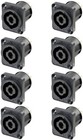 8x Neutrik NL4MPXX 4 Pole Speakon Chassis Panel Mount Connector Speaker Terminal