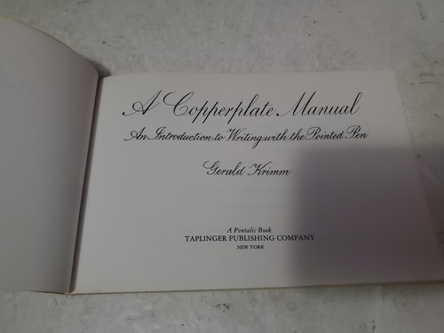1979 A Copperplate Manual Gerald Krimm Writing With The Pointed Pen - Picture 4 of 9