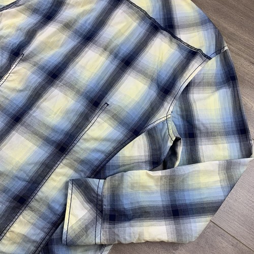 BKE Pearl Snap Long Sleeve Shirt Men’s Large Blue Plaid Relaxed Fit Western - Picture 10 of 16