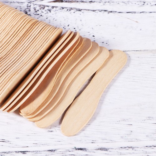 200 Pcs Craft Sticks Wooden Dessert Spoon Child Small Tasting Spoons Ice Cream - Imagen 6 de 11