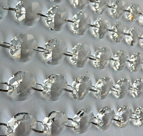 100 Chandelier Droplets Wedding Beads Cut Glass Crystals 2m Garland 14mm Crafts - Picture 55 of 72