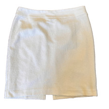 Banana Republic Cocoon Mini Pencil Skirt Wool Blend Size 10 Winter White Cream