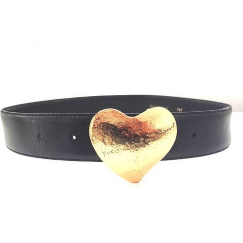 Ceinture "Coeur" Yves Saint Laurent cuir noir et métal doré Ceinture "Coeur" Yves Saint Laurent cuir noir et métal doré
