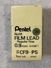 Pentel Refill Film Lead 0.9 mm #CF9 P5 - Regular Fine 1 Dozen Tubes in box