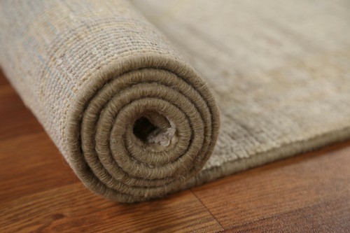 Vegetable Dye Geometric Oushak Turkish Area Rug 4'x5' Hand-knotted Foyer Carpet - Picture 8 of 12