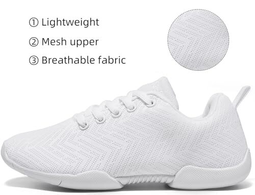 Girls White Cheerleading Shoes Breathable Youth Cheer 1 Little Kid White 208 - Picture 3 of 8