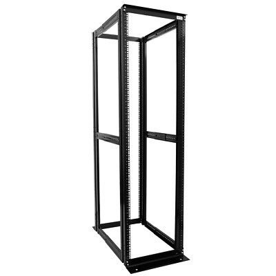 42U 4 Post Open Frame Server Rack Enclosure 19'' Adjustable Depth with one shelf
