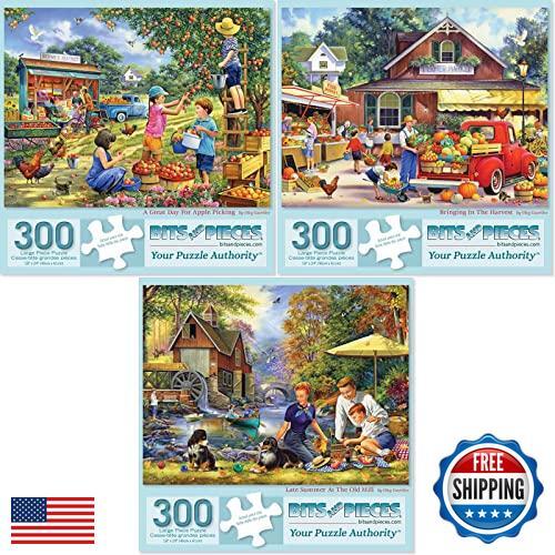 Bits and Pieces - Value Set of 3-300 Piece Jigsaw Puzzles for Adults –Puzzles