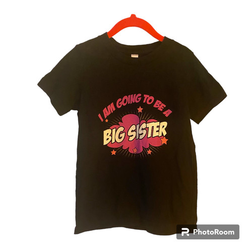 I'm Going To Be A Big Sister Kids Printed Pregnancy Announcement T-Shirt sz 6