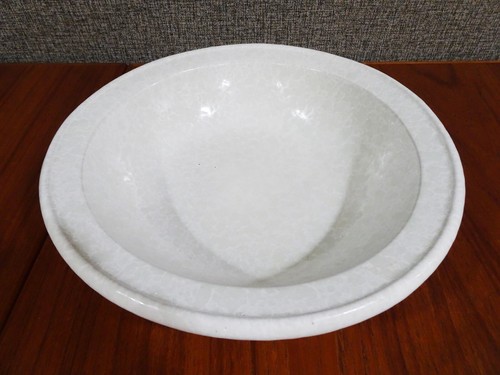 12" Vintage Bennington Potters Vermont 1969 dg White Agate Pottery Bowl