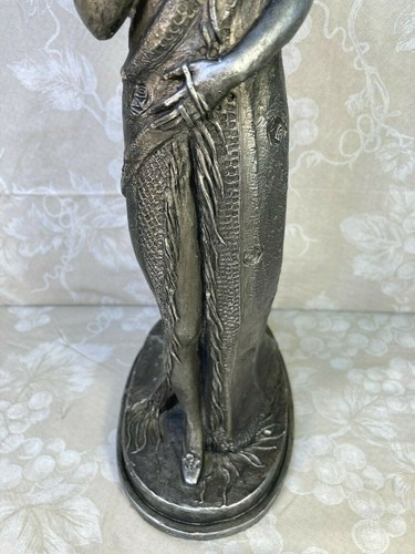Repro Statue of Woman in Long Gown Austin Productions TX 1983 Silverish Coloring - Picture 3 of 12