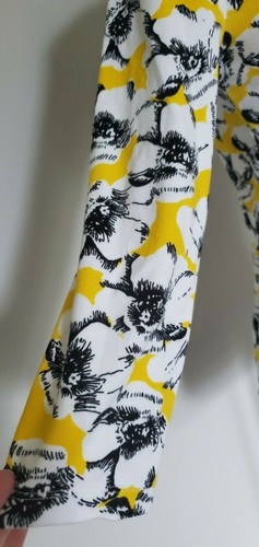 Evan Picone Top Abstract Floral Women size Small Cotton 3/4 Sleeves Preppy - Picture 5 of 6