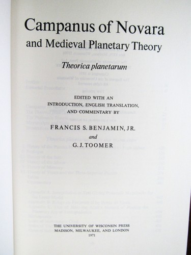 Campanus of Novara and Medieval Planetary Theory : "Theorica planetarum" - Foto 2 di 6