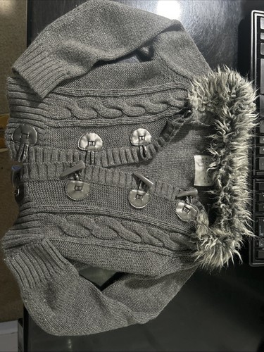 Girls Grey cardigan, size 6 justice brand