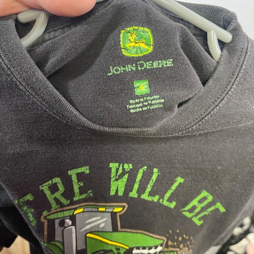 John Deere Boys Size 5 There Will Be Mud Thermal Long Sleeve Tee Black Gray - Picture 3 of 5