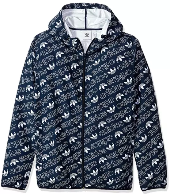 Adidas Men's Logo-Print Zip-Up Jacket