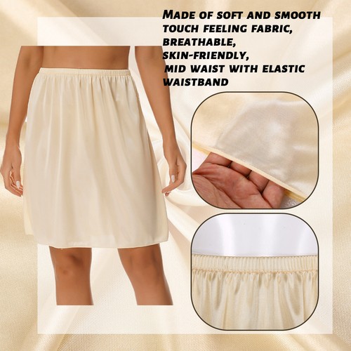Women's Sexy Half Slip Underskirt Petticoat Lingerie Satin for Party Dress AU - Bild 147 von 220