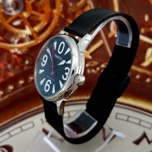 Uhr UdSSR RAKETA Big Zero Black Dial Vintage Armbanduhr Mechanismus 2609.HA - Bild 7 von 16