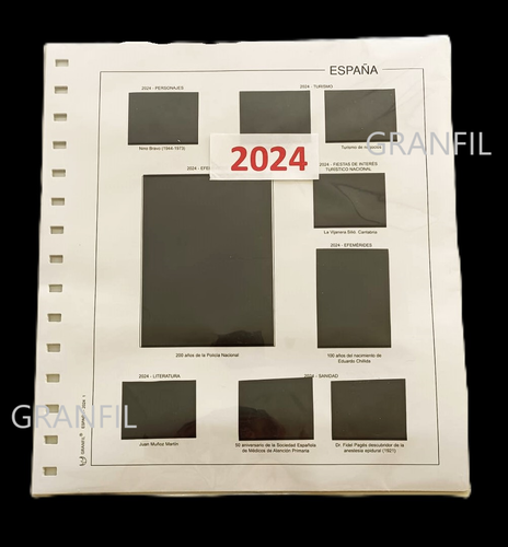 España Hojas Para Sellos 2024 Granfil Completo Suplemento Blanco O Negro Nuevo - Imagen 3 de 7