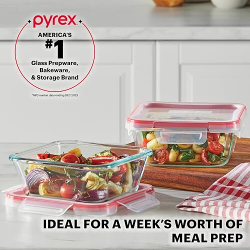 Freshlock 5-Pack (4-Cup) Glass Food Storage Containers Set, Airtight & Leakproof - Picture 5 of 5