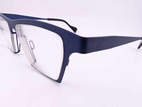 Theo Eyeglasses, Frames Only, James 8 752 Matte Shiny Blue, Metal, Belgium - Picture 6 of 19