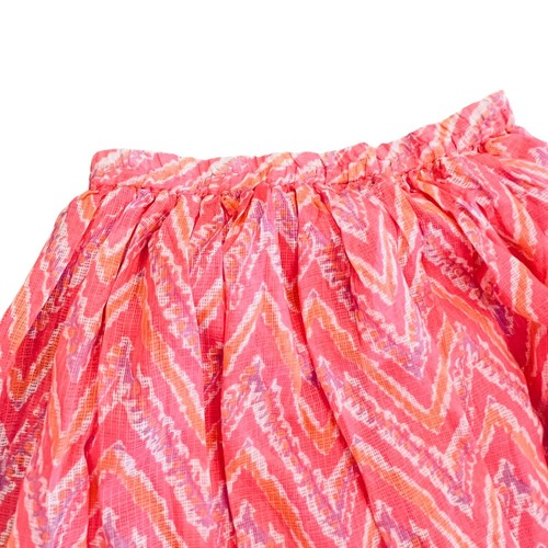 Girls Chevron Pleated Flared Maxi Skirt Sz 11/12 Years Elastic Waist Lined Pinks - Picture 2 of 13