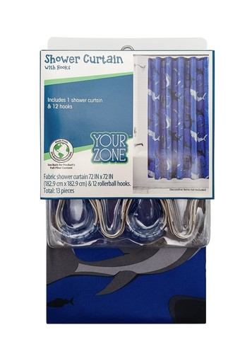 Shark Shower Curtain with Hooks - Picture 7 of 10