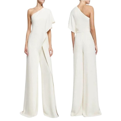 Women’s One Shoulder Jumpsuit Strapless Asymmetric Long Pant Elegant Jumpsuits - Bild 2 von 60