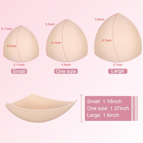 Womens Removable Cup Bra Replacement Inserts Liner Pads 3 Pairs Set - Picture 2 of 12