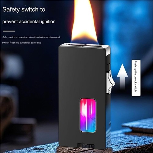 Extra Wide Soft Flame Lighter with Visible Window, Windproof Lighter, Induction - Picture 2 of 6