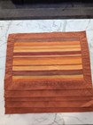 Crate & Barrel 5 Pc Linea Placemats In Rust Terracotta Striped Fall Colors
