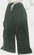 Crop Pants Gray with green stitching faux drawstring Great for yoga ch/ladie