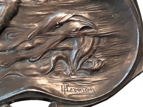 Cuenco Art Nouveau de P.Herman alrededor de 1905 en bronce - Imagen 3 de 6