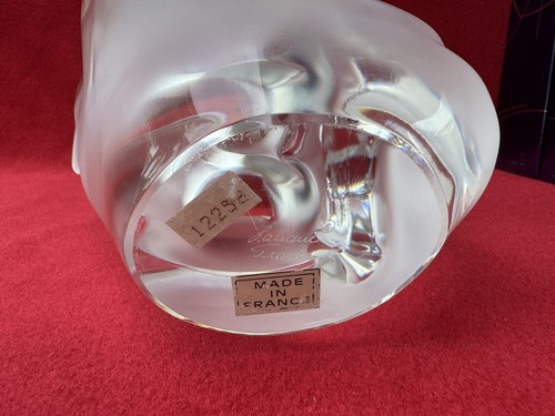 LALIQUE Crystal Glass Love Birds Doves “Sylvie” Flower Vase & Flower Frog 8.25" - Picture 10 of 22