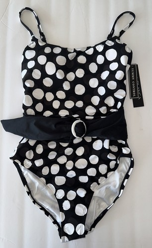 NWT La Blanca Mod For Dot Belted Mio One Piece Swimsuit Womens Size 6 - Picture 1 of 5