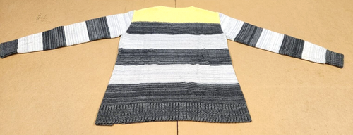 Liz Claiborne Women's Tricolor Sweater Lite Gray/Yellow/Gray Size Petite Medium - Picture 4 of 12