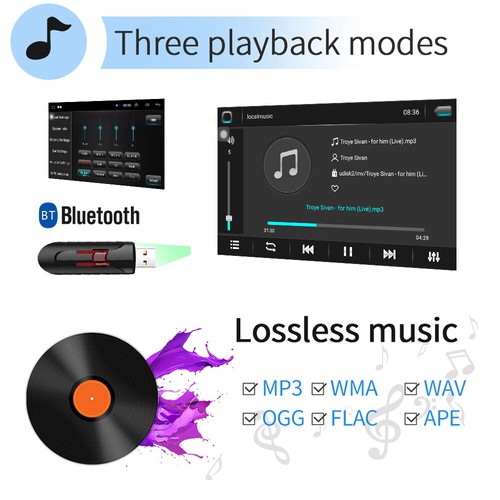 10.1" Android 9.1 Car Stereo Radio GPS 2Din Wifi MP5 Player+License Plate Camera - Bild 7 von 12