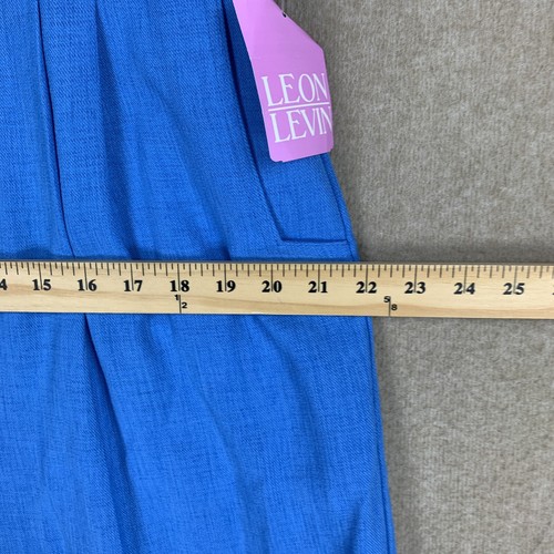 Bermuda donna Leon Levin pantaloncino 16 (34x9,5) blu plissettato vita alta rilassato - Foto 5 di 13
