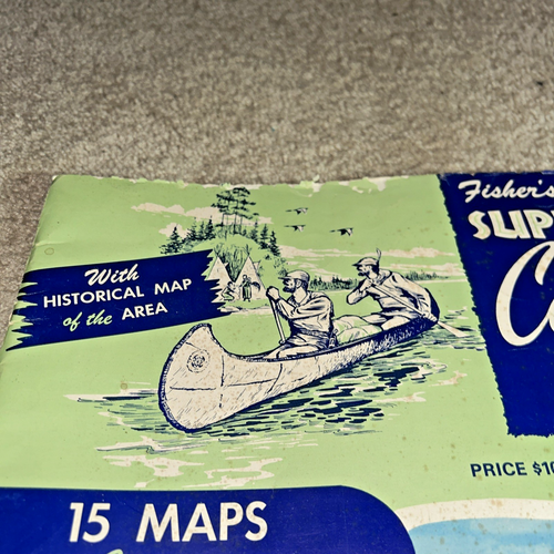 1980 Fisher's 15 Maps SUPERIOR Minnesota -QUETICO Ontario Canada 17" x 22" - Picture 24 of 24