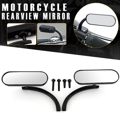 Motorcycle Mini Oval Side Mirrors Fit For Harley Street Glide Softail Road King. - Foto 2 di 12