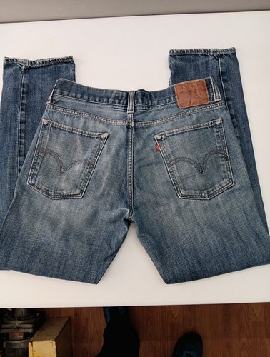 Levi's 520 Jeans Herren 34x32 Blau Denim Slouch Skinny Fit Distressed Helle Waschung - Bild 9 von 11