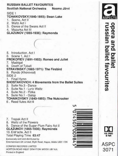 Scottish National Orch. Neeme Järvi Russian Ballet Favourites CASSETTE ALBUM - Picture 3 of 12