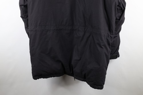 Vtg 90s Streetwear Mens L Faded Duck Down Fill Hooded Puffer Parka Jacket Black - Picture 21 of 21